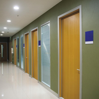 Porte de salle blanche en aluminium et bois sur mesure pour hôpital, résistante à l'humidité, aux acides et aux alcalis, insonorisée, pour blocs opératoires et cabinets médicaux