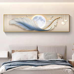 Ánh sáng sang trọng lông vải nền phòng ngủ trang trí tường treo bức tranh hiện đại tối giản lông vẫn còn sống bức tranh - Product Image 5