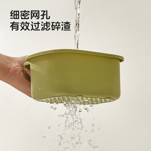 Press Type Wall Mounted Sink Drain Basket Green Multi Functional Food Waste Filter Separator For Kitchen Use - Product Image 4