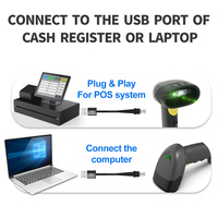 Escáner de código de barras USB Xincode COMS excelente calidad con cable código Qr lector de código de barras escáner de código de barras 2D de mano