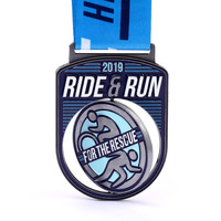 Médaille personnalisée avec logo, médaille en émail gravée, médaille rotative pour événements sportifs, récompense de championnat, médaille d'anniversaire