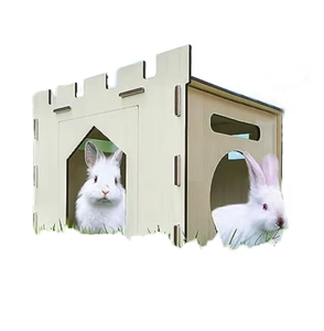 Sağlam Bunny evi tavşan Hideout kale kule oyuncaklar ahşap Bunny kale evi tavşan kafesi gine domuz Chinchilla gelincik için - Product Image 5