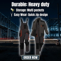 Combinaisons de travail robustes de haute qualité, veste et pantalon à bretelles pour le bâtiment, vêtements d'atelier industriel, logo personnalisé, taille sur mesure