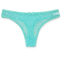 String sexy en dentelle de nylon bon marché pour femme, culotte transparente, respirante, taille basse, motif uni, tricotée, pour tous les jours