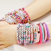 Bracelets extensibles personnalisés en perles d'argile polymère FY Fashion avec messages motivants, Love Hoop, Jesus, SIS, Mum, SWIFTIE pour femmes