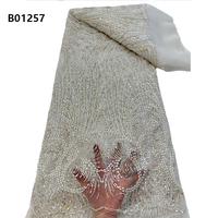 Kain Brokat Emas Berkualitas Tinggi CHOCOO untuk Gaun Pengantin, Bordir Kristal Payet, Hiasan Manik-Manik Berat, Bahan Polyester Mesh Elastis