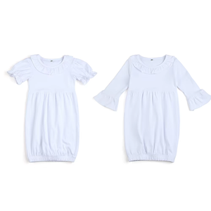 Vente flash : Robes <span class=keywords><strong>de</strong></span> <span class=keywords><strong>nuit</strong></span> pour filles d'été et d'automne, blanches pures, col rond, en coton à volants, petite robe <span class=keywords><strong>de</strong></span> <span class=keywords><strong>nuit</strong></span> pour fille - Product Image 1