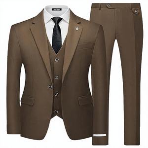 Men's Formal Business Suits Classic Solid 3-Piece Wedding <b>Blazer</b> Vests Pants <b>Set</b> Single Breasted Breathable Anti-Wrinkle - Product Image 3