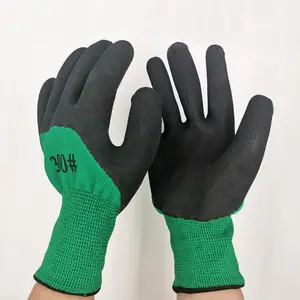 Wholesale Polyester Rubber Safety Construction Building Gloves 13G Nylon Handjob Working Gloves Latex Foam Coated Gloves 300