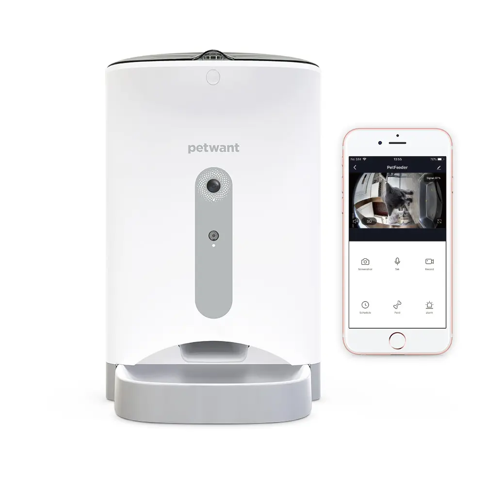 Phone App Remote Control smart wifi camera automatic cat and dog feeder pet feeder dog animal feeder