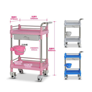 Carrito de Hospital Hirowa de Doble Capa, 900 mm de Altura, Silencioso, con Cajón para Uso Médico - Product Image 2