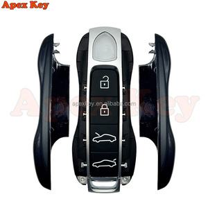 Étuis de clés de remplacement noirs de haute qualité et élégants pour Porsche avec autocollants pour la création de cadres photo artistiques - Product Image 5