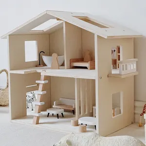 Perfect Crème Poppenhuis Houten Poppenhuis Groot Poppenhuis Voor Kinderen