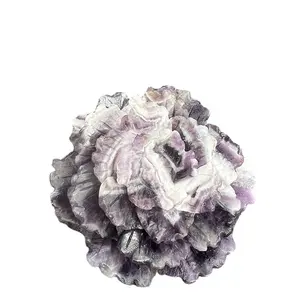 Groothandel Handgesneden Amethist Pioenroos Bloemen Crystal Carving Pioen Voor Decoratie