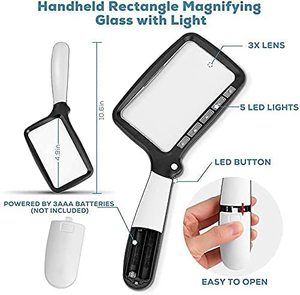 3X grande <span class=keywords><strong>loupe</strong></span> de <span class=keywords><strong>lecture</strong></span> <span class=keywords><strong>rectangulaire</strong></span> avec lumière, <span class=keywords><strong>loupe</strong></span> de <span class=keywords><strong>lecture</strong></span> pliable avec lumière <span class=keywords><strong>pour</strong></span> les personnes âgées, journal, livres - Product Image 5