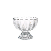 Gobelet en verre transparent épais en forme de lotus simple, 150 ml, pour jus, dessert, salade, gobelet créatif et charmant pour glace
