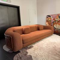 Canapé sectionnel italien minimaliste moderne et durable à quatre places, base en bois, tissu écologique, meubles pour le salon