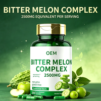 Capsules de complexe de melon amer à marque privée OEM 2500 mg, sans OGM, sans gluten, complément alimentaire à base de plantes