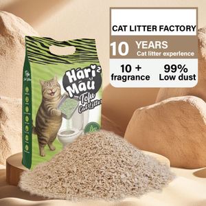 Litière agglomérante pour chat en tofu broyé, contrôle des odeurs, fabrication OEM/ODM en Chine - Product Image 1