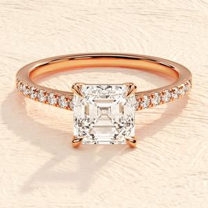 Increíble calidad sólida plata esterlina 925 corte de cojín moissanita piedra preciosa ajuste de punta Anillos de Compromiso de boda joyería elegante - Product Image 3