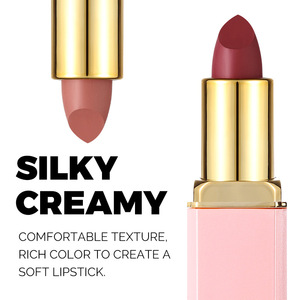 Pink Square Tube Velvet Matte <b>Lipstick</b> Silky Creamy High Pigment Long Wear Lip Color Multi Shades Available - Product Image 6