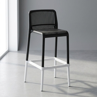 Nouvelle Chaise de Bar Design Colorée pour Restaurant et Cuisine, Chaise de Bar en Plastique à Dossier et Repose-Pieds, Hauteur de Comptoir