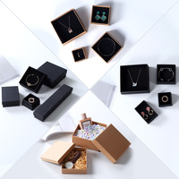 SSeeSY Luxe Personnalisée Impression Logo Étuis Boucles d'Oreilles Bracelets Colliers Bagues Boîte d'Emballage Cadeau Bijoux en Carton Papier Kraft