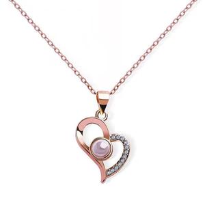 100 langue je t'aime cuivre forme d'amour Projection pendentif Tiktok Offre Spéciale <span class=keywords><strong>couple</strong></span> cadeau collier - Product Image 5