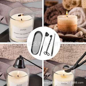 Juego de accesorios para velas 3 en 1, cortador de mechas de acero inoxidable, kit de herramientas para apagar velas, negro, plateado, dorado, oro rosa - Product Image 5