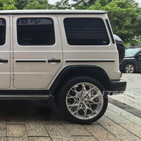 Jantes forgées monobloc XINLAI 5x130 22 24 pouces pour Mercedes Benz Classe G G63 AMG G500, finition argent usiné, motif nid d'abeille, personnalisées