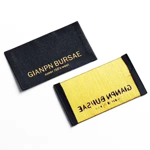 private brand care satin cotton fabric labels tags shoe customized woven label for clothing