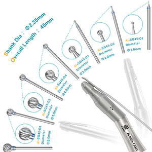 Sg45/70-<span class=keywords><strong>d</strong></span> phẫu thuật nha khoa <span class=keywords><strong>burs</strong></span> Carbide <span class=keywords><strong>d</strong></span>âu tây khoan HP BUR dia. 2.35mm microsurgery tay KHOAN XƯƠNG Cutter kết thúc kim - Product Image 1