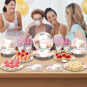 Offre Spéciale : Ensemble de Vaisselle et Décorations en Papier Thème Floral pour Fête <span class=keywords><strong>Princesse</strong></span> et <span class=keywords><strong>Anniversaire</strong></span> - Product Image 2