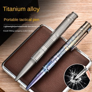 Stylo tactique en alliage de titane pur PioneerEDC pour hommes, stylo de défense personnelle pour l'extérieur, stylo signature, brise-vitre, outil de <span class=keywords><strong>camping</strong></span> et de randonnée - Product Image 2