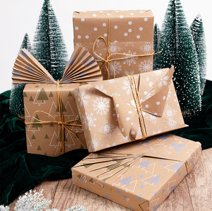 2025 Papel de regalo de Navidad 43*1000 cm Papel Kraft Impresión de doble cara Embalaje de papel de regalo - Product Image 5