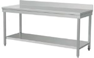 VICTORY KITCHEN Banco de Trabajo Moderno de Acero Inoxidable con Patas Cuadradas para Uso Comercial en Restaurantes - Product Image 4