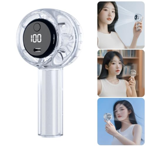 New Transparent Six-color Light <b>Mini</b> Handheld Rechargeable USB Foldable Low Noise Touch Control <b>Portable</b> <b>Fan</b> for Car & RV Use - Product Image 3