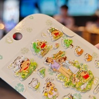Pegatinas de Burbujas Epoxi con Dibujos Animados de Niños, Familias, Cachorros, Flores y Estrellas, Transparentes, 3D, Brillantes, para Decorar Diarios, Teléfonos, Tazas y Manualidades