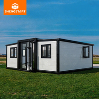 Maison conteneur extensible de 20 pieds, 2-3 chambres, préfabriquée, prête à vivre, maison moderne et portable avec cuisine et salle de bain