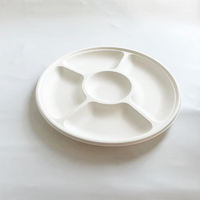 Plateaux à neuf compartiments biodégradables pour emballage alimentaire et plats jetables personnalisés en papier pour le camping (bagasse de canne à sucre)