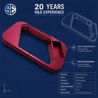 Panneau de châssis et support de bras pour drone en aluminium usiné CNC sur mesure - Pièce structurelle de précision anodisée rouge pour UAV multirotor