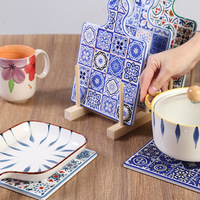 Sous-plat en grès personnalisé, prêt pour la sublimation, avec support en liège et tapis et coussinets en céramique