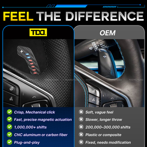 แป้นเปลี่ยนเกียร์คาร์บอนไฟเบอร์แม่เหล็ก TDD LED ควบคุมผ่านแอพ สำหรับ Chevrolet C8 - Product Image 6
