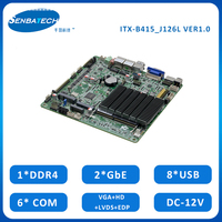 Carte mère industrielle mince ITX sans ventilateur 2 LAN DDR4 Mini PCIE 12V SIM 6 COM 8 USB Slim ITX Board J4125 Embedded Mainboard