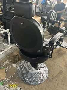 Sillón Reclinable de Salón con Base Redonda de Cuero de Color Moderno, Silla de Barbero con Bomba Hidráulica Grande - Product Image 4