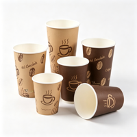 Gobelets en papier personnalisés en usine, 8oz, 10oz, 12oz, 16oz, qualité alimentaire, impression en relief pour boissons chaudes, gobelets à café