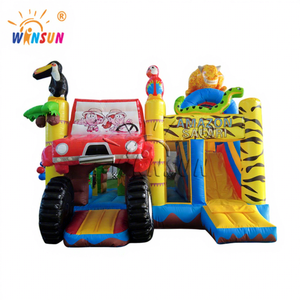 Château gonflable combiné toboggan semi-fermé WINSUN de haute qualité, certifié CE, pour fêtes et jeux en plein air, sans plomb - Product Image 1