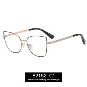 82152スタイリッシュなファインフラッシュ春ヒンジ女性用ブルーメタルメガネダイヤモンド大人用真新しい近視 - Product Image 6