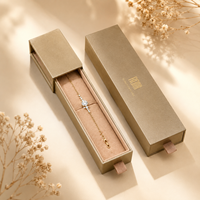 Boîte cadeau haut de gamme en velours pour bijoux, avec doublure en éponge dorée, gaufrage et impression offset, écologique, pour bagues de fêtes