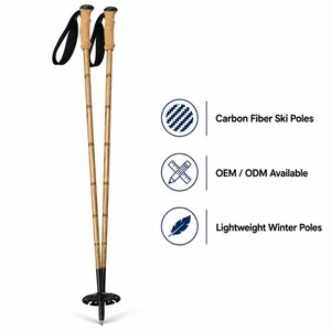 Bâtons de <span class=keywords><strong>ski</strong></span> Zeroring Premium en carbone et bambou, texture légère, bâtons de <span class=keywords><strong>ski</strong></span> alpins fixes avec poignée en liège - Product Image 1